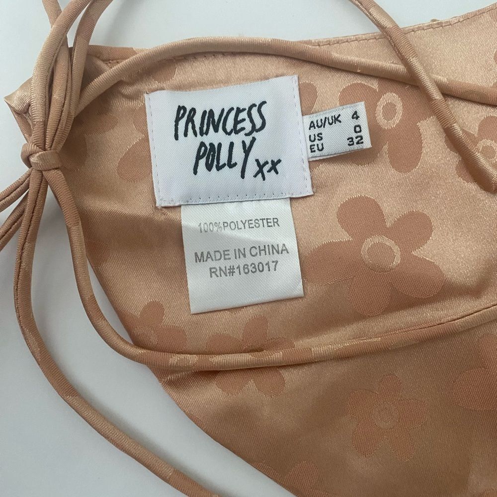 Princess Polly Silky Floral Tie Back Open Top 0 - Picture 4 of 4